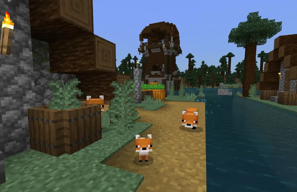 Small Island with Many Structures Seed