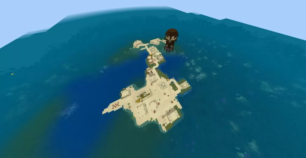 Island with a Village and Pillagers Outpost