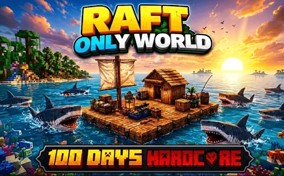 Only Raft World 100 Days Hardcore Map