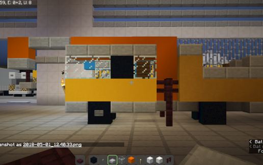 Double-cab dump truck with crane schematic - building