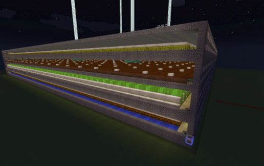 Hypixel Skyblock Multi layer Farm with Beacons schematic - building