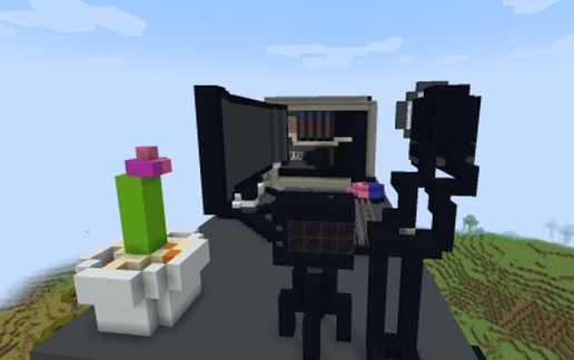 good gaming setup in minecraft schematic - building