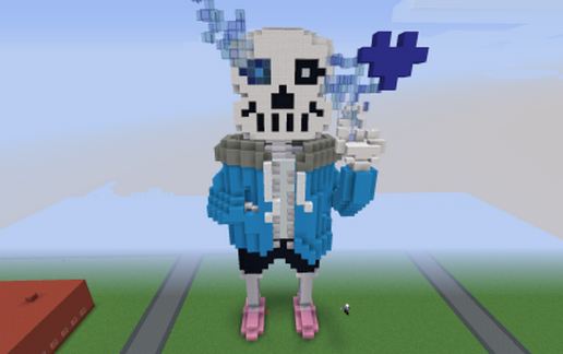 Sans Statue Build and Blue Soul schematic - building