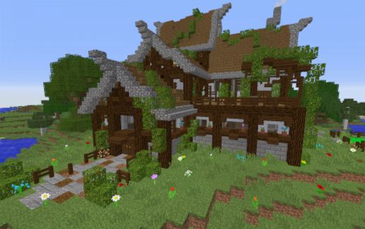 Rustic wooden house schematic - building