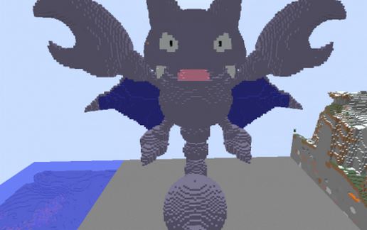 Shiny 3D Gligar Pokemon Statue Build schematic - building