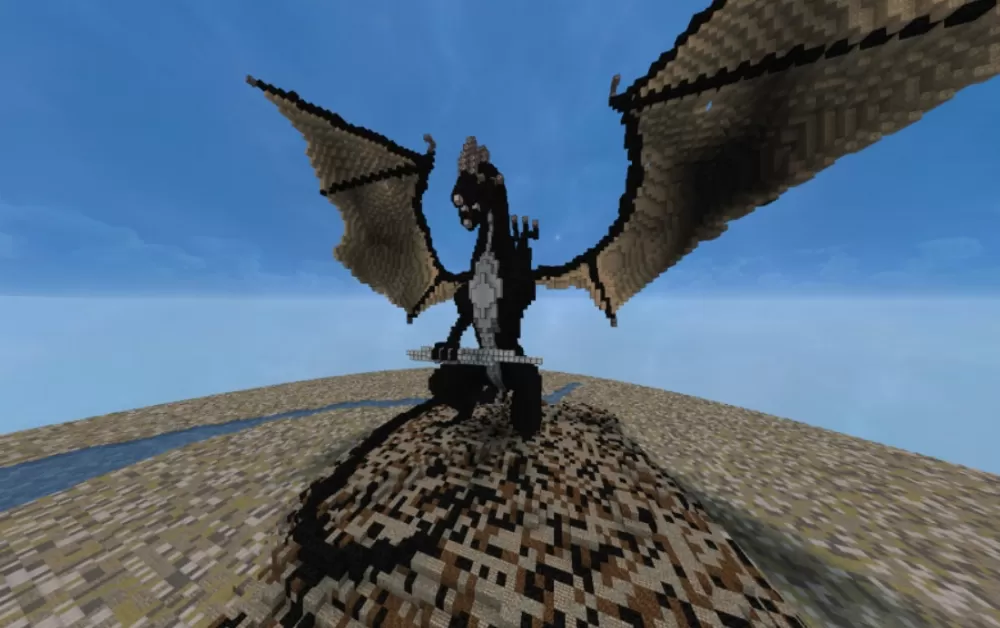 Black Dragon Statue schematic - building