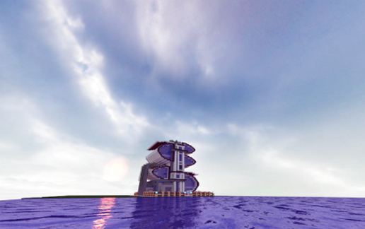 Futurist Modern house/tower schematic - building