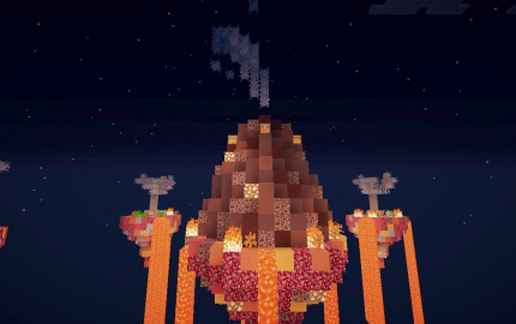 Nether Themed SkyWars Map schematic - building