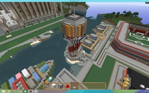Functional Redstone Lighthouse schematic - building