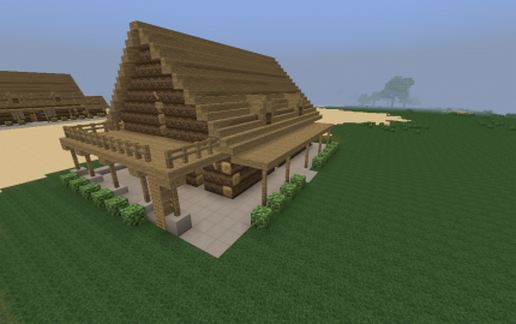 small log house schematic - building