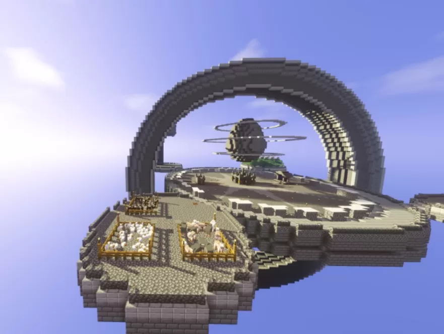 Skyblock Futuristic Island schematic - building
