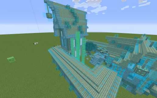 Tour avec maison et muraille medivale schematic - building