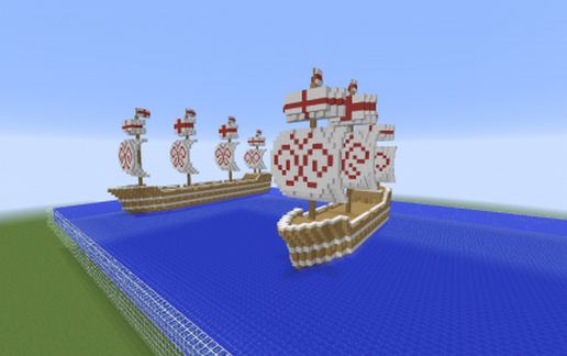 2x medieval sail ships schematic - building