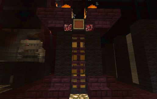 Nether Storage Rack with Flames schematic - building