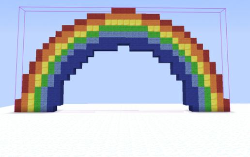 Rainbow pixel art (simple) schematic - building