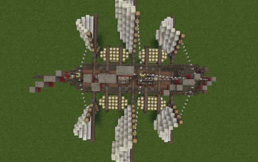 Tri-Wing Cargo Air Ship schematic - building