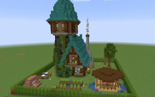 medieval fantasy house schematic - building