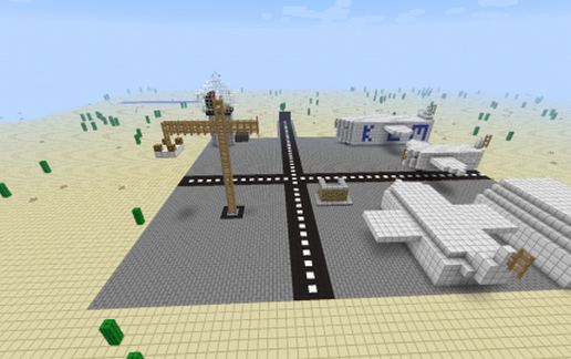 Big Airfield, with realistic planes, and control tower Etc... schematic - building