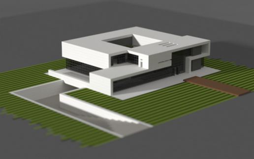 Large modern house schematic - building