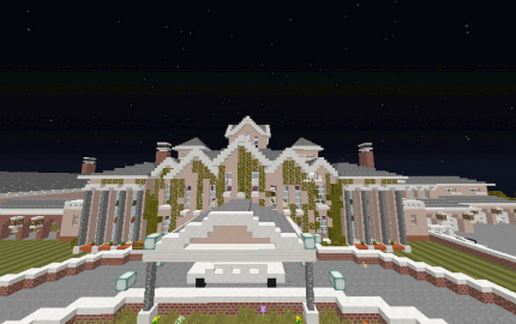 Minecraft Mansion with Interior Design and outside decorations. schematic - building