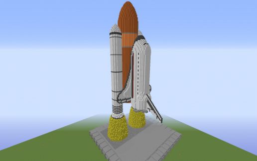 Minecraft Spaceshuttle Version 1.3 schematic - building