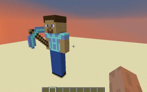 steve with pickaxe schematic - building