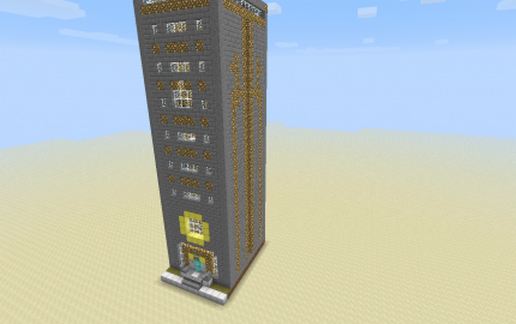 Decorated modern tower schematic - building