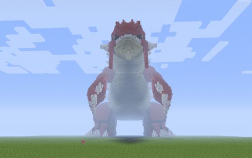 Giant 3D Pixel art Groudon