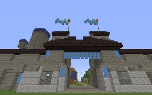 Black Castle gate,wall and towers schematic - building