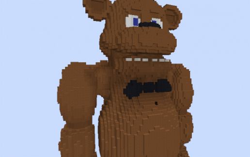 Freddy Fazbear FNAF 3D Minecraft Statue build