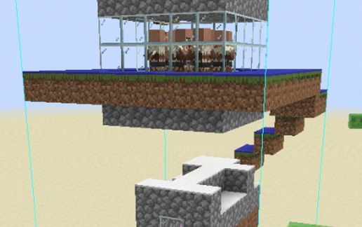 Simple Iron Farm w/ Chicken Farm schematic - building