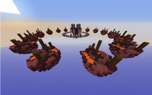 Map SkyWar "Nether Fort" schematic - building
