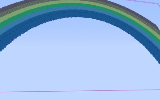 Rainbow pixel art schematic - building