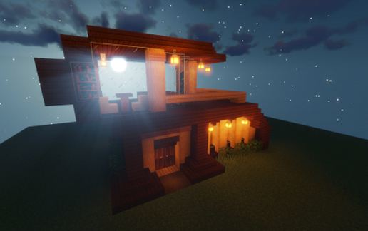 Modern 2-Story Wooden House schematic - building