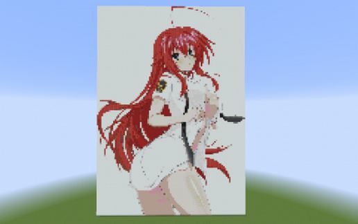 Rias Gremory pixel art schematic - building