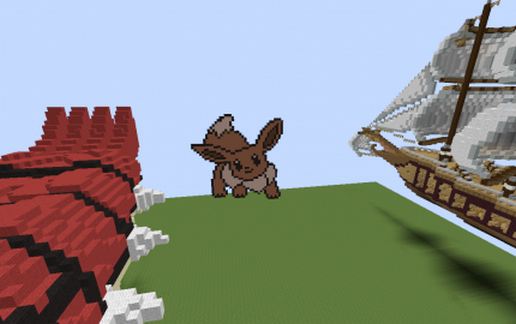 Eevee Pixelmon/Pokemon Pixel Art!! (Pokemon Eevee Pixelart!) schematic - building