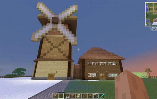 Windmill with house schematic - building