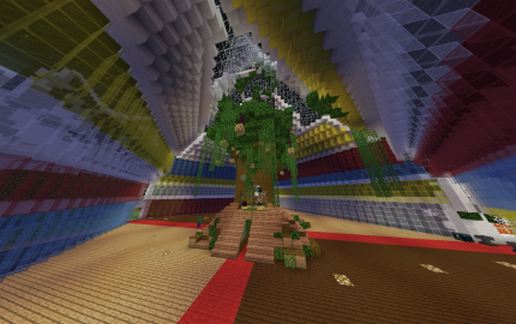 Giant Glass Build with tree and spawn