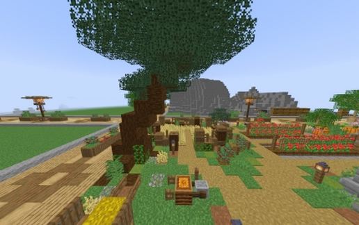 Field with tree schematic - building