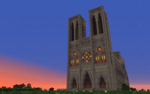 medieval cathedral schematic - building