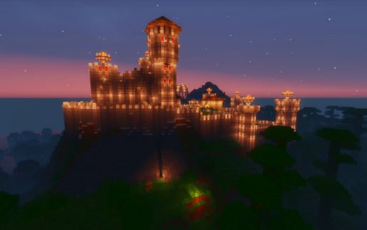 Medieval Castle Redstone lift and Hidden Doors schematic - building