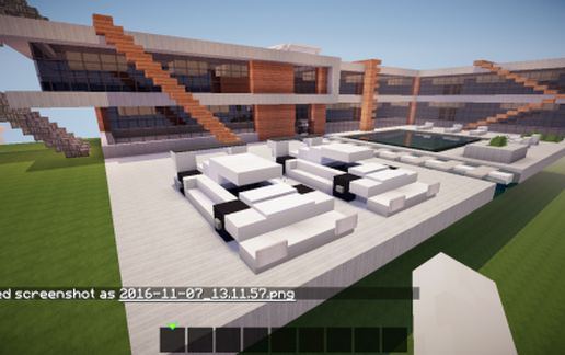 modern house with a car