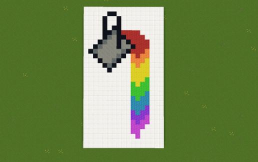 multicolored paint bucket schematic - building