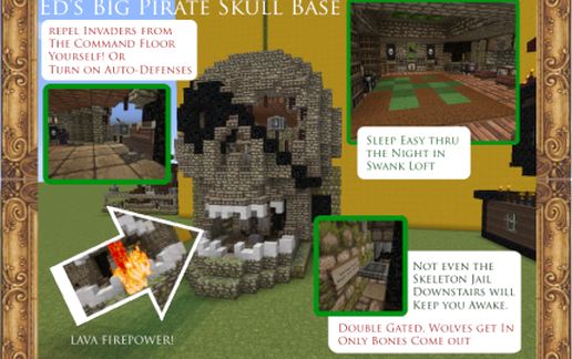 #40 Pirate Skull Base!!! schematic - building