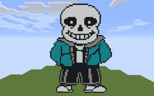 Sans pixel art schematic - building