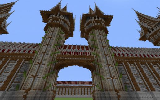Medieval wall with towers