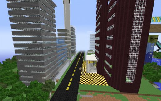 large modern city schematic - building