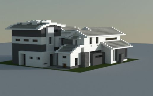Large traditional modern house schematic - building