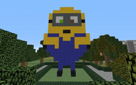 Pixels art Minions schematic - building