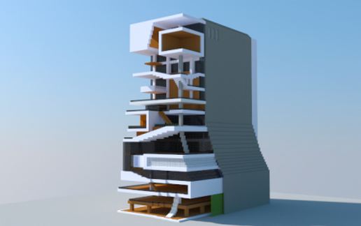 Modern building schematic - building